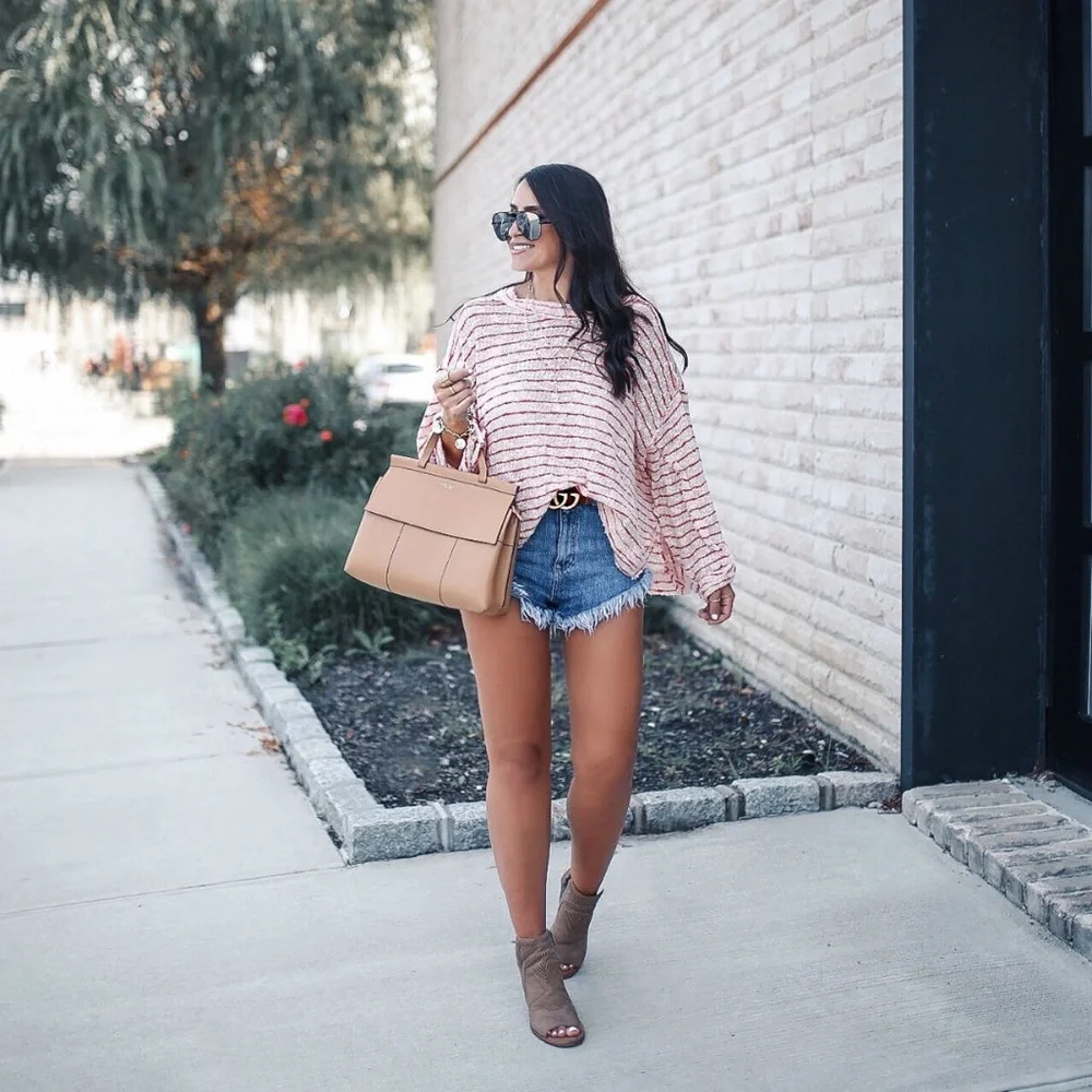 Free People Pink Striped Sweater. Never worn ..Too warm for sunny Florida. - Picture 4 of 7